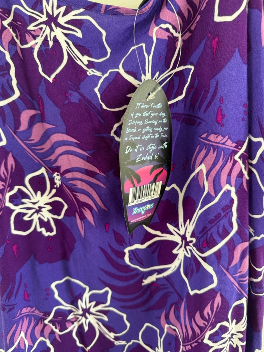 NWT Zodads Purple Hawaiian Maxi Dress - Picture 3 of 5